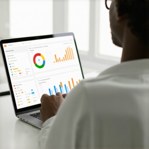 Person analyzing local SEO data on a laptop