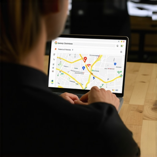 SEO professional reviewing Google Maps data on a laptop.