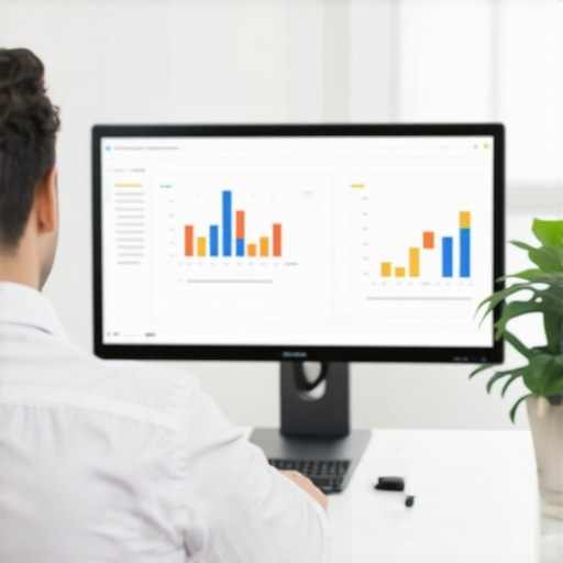 Business owner analyzing local SEO metrics on a computer screen