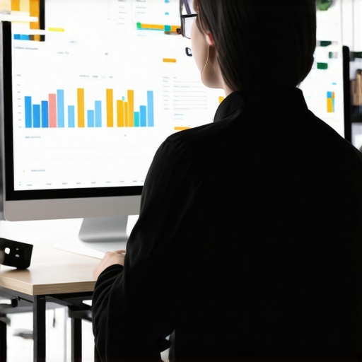 Person reviewing local SEO ranking data on a laptop with charts and graphs.