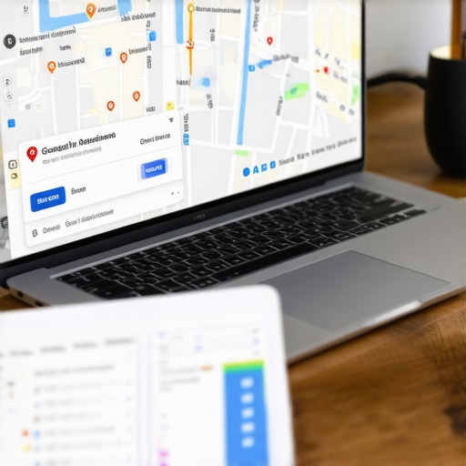 Business owner working on Google My Business profile to improve local map rankings