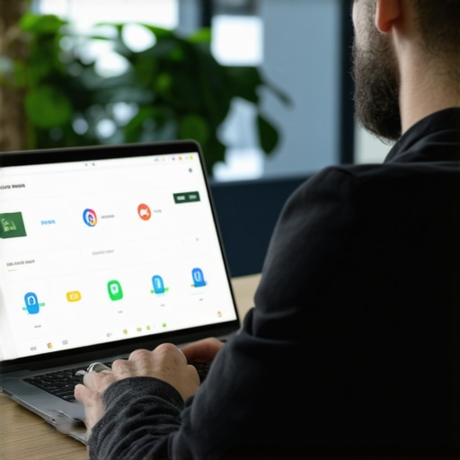 Business owner monitoring local SEO metrics on a laptop