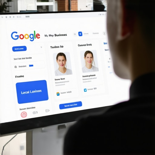 Person working on local business profile online, optimizing map pack ranking elements.