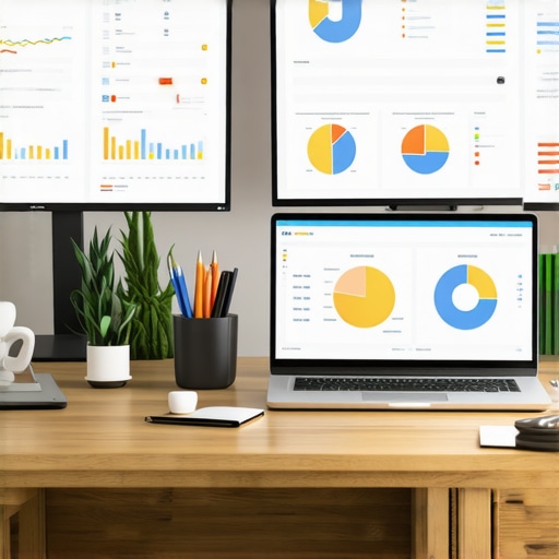 SEO Tools Workspace A workspace with screens showing local SEO analytics, citation tools, and rank trackers