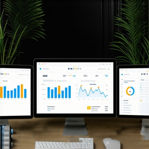 Set of screens displaying SEO analytics, local ranking positions, and citation management dashboards