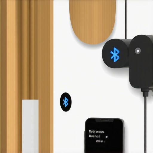 Bluetooth beacons emitting signals to nearby smartphones in a retail environment.