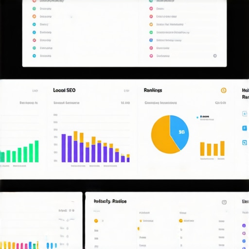A person analyzing local SEO metrics on a digital dashboard, emphasizing tools used for maintaining map pack rankings.