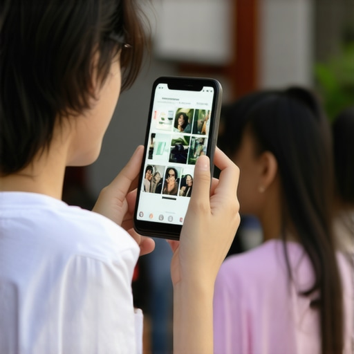 Business owner posting geo-tagged photos at community event to boost local SEO