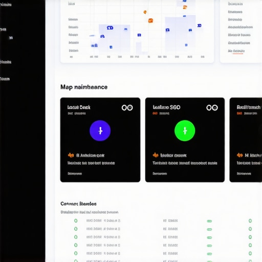 Screenshot of a dashboard showing current rankings, signals, and alerts for local map pack SEO.