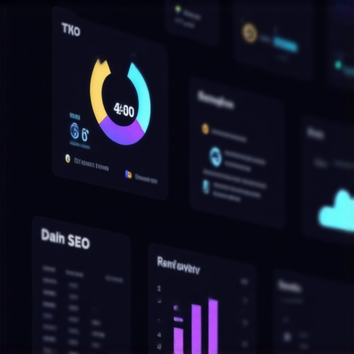Close-up of a computer screen displaying local SEO analytics and ranking charts.